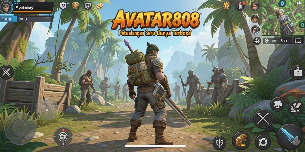 Tangkapan layar gameplay AVATAR808 dengan pemandangan menakjubkan dari dunia terbuka.