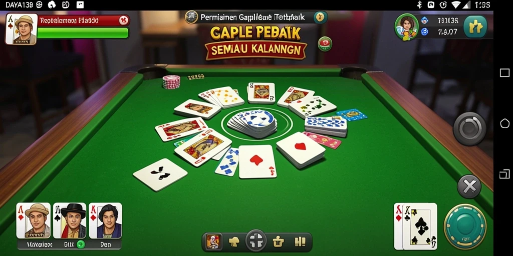 Tampilan gameplay seru dalam permainan Gaple DAYA138.