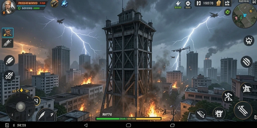 Tampilan menarik dari gameplay RP79 Tower Defense.