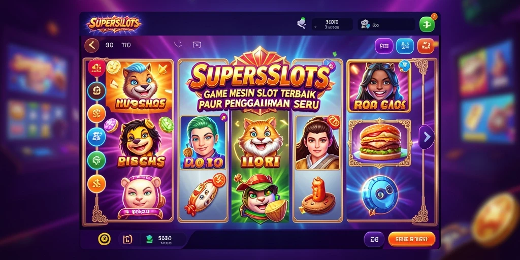 Tampilan gameplay SUPERSLOTS yang memukau dan menegangkan.